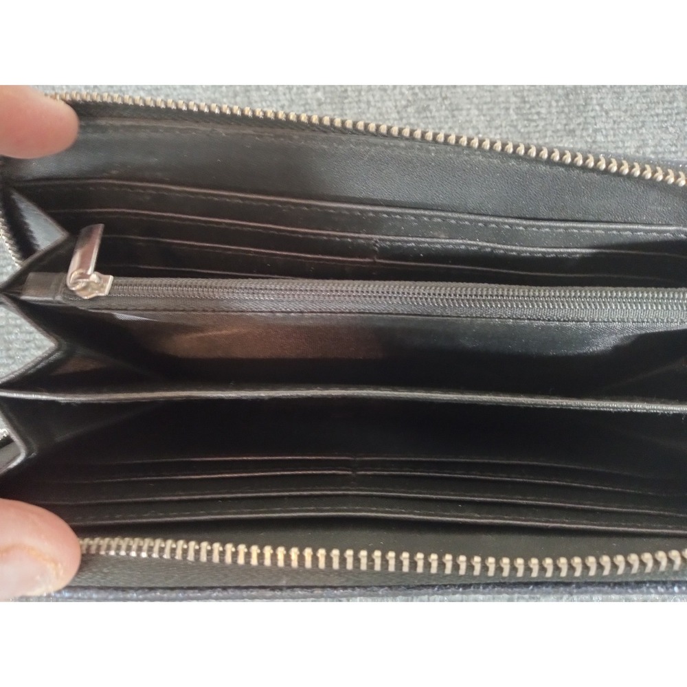 BCBGeneration Logo Zip Pouch Blue Glitter Designer Preppy NWOT - Picture 4 of 6